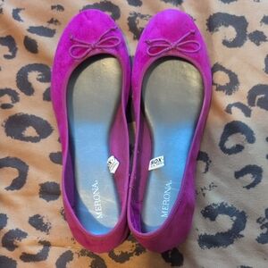 Merona Women's Bright Magenta Suede Ballet Flats